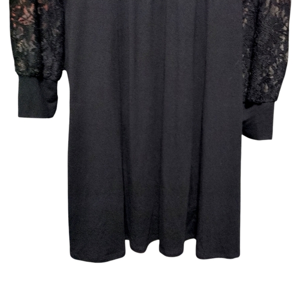 Torrid At The Knee Jersey Lace Sleeve Mock Neck Skater Dress Womens Plus Size 1X - Picture 8 of 13